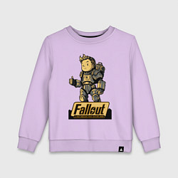 Свитшот хлопковый детский Vault boy in armor, цвет: лаванда