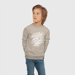 Свитшот хлопковый детский Белый осётр, цвет: миндальный — фото 2