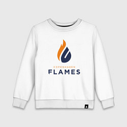 Свитшот хлопковый детский Copenhagen Flames лого, цвет: белый