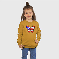 Свитшот хлопковый детский Бабочка Пуэрто-Рико, цвет: горчичный — фото 2