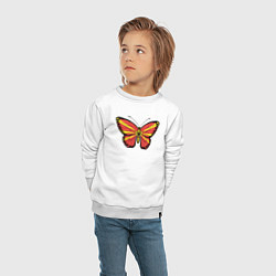 Свитшот хлопковый детский Бабочка Северная Македония, цвет: белый — фото 2