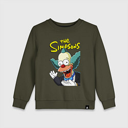 Свитшот хлопковый детский Krusty the clown, цвет: хаки