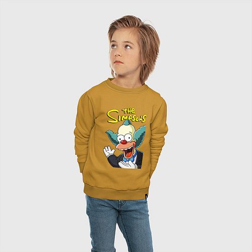Детский свитшот Krusty the clown / Горчичный – фото 4