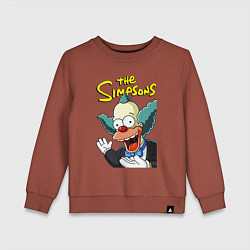 Свитшот хлопковый детский Krusty the clown, цвет: кирпичный