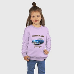 Свитшот хлопковый детский Классический автомобиль Classic american car Buick, цвет: лаванда — фото 2