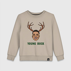 Свитшот хлопковый детский Young buck, цвет: миндальный