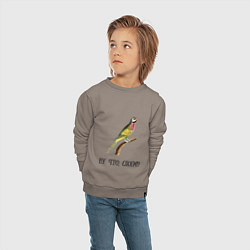 Свитшот хлопковый детский Попугай на ветке, цвет: утренний латте — фото 2
