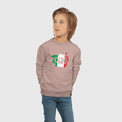 Свитшот хлопковый детский Привет Италия, цвет: пыльно-розовый — фото 2