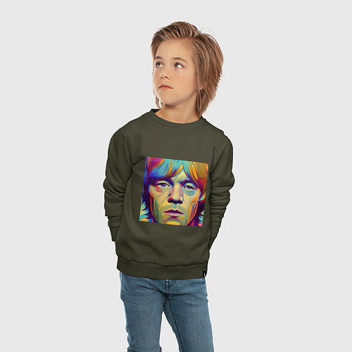 Детский свитшот Brian Jones Digital Portret / Хаки – фото 4