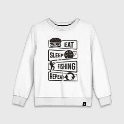Детский свитшот Eat sleep fishing repeat