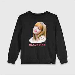 Свитшот хлопковый детский Lisa Blackpink, цвет: черный