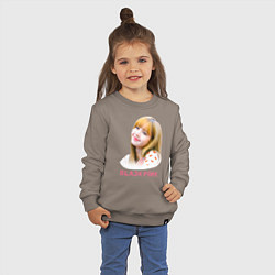 Свитшот хлопковый детский Lisa Blackpink, цвет: утренний латте — фото 2