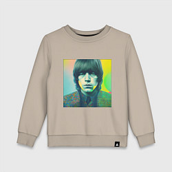 Свитшот хлопковый детский Brian Jones Pop Glitch Art, цвет: миндальный