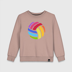Свитшот хлопковый детский Rainbow volleyball, цвет: пыльно-розовый