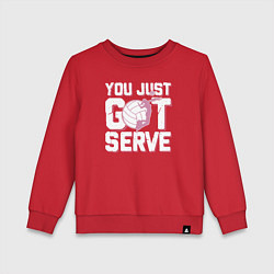 Свитшот хлопковый детский Just got serve, цвет: красный