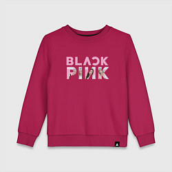 Свитшот хлопковый детский Blackpink logo Jisoo Lisa Jennie Rose, цвет: маджента