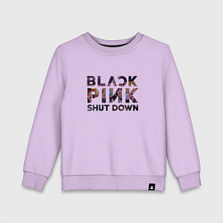 Свитшот хлопковый детский Blackpink logo Jisoo Lisa Rose Jennie, цвет: лаванда