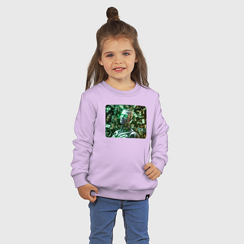 Детский свитшот Робот ИИ в деньгах / Лаванда – фото 3