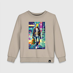 Свитшот хлопковый детский Kangaroo fashionista - Adelaide - Australia, цвет: миндальный