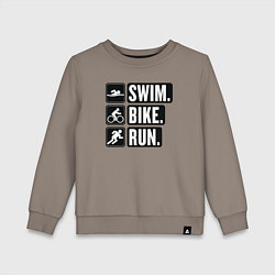 Детский свитшот Swim bike run