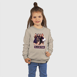 Свитшот хлопковый детский Rose Blackpink kpop, цвет: миндальный — фото 2