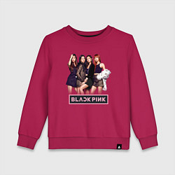 Свитшот хлопковый детский Rose Blackpink kpop, цвет: маджента