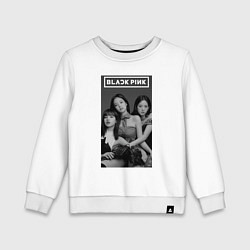 Свитшот хлопковый детский Blackpink black and white, цвет: белый