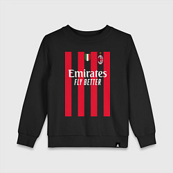 Свитшот хлопковый детский Рафаэль Леао ФК Милан форма 2223 домашняя, цвет: черный