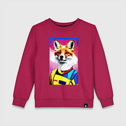 Свитшот хлопковый детский Fox - pop art - fashionista, цвет: маджента