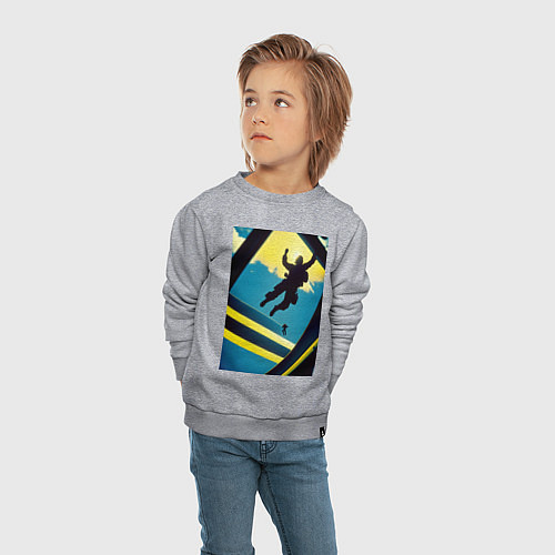 Детский свитшот Два парашютиста / Меланж – фото 4