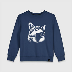 Свитшот хлопковый детский Голова волка Wolf head, цвет: тёмно-синий