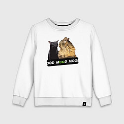Свитшот хлопковый детский Черный и рыжий кот - Mood, цвет: белый