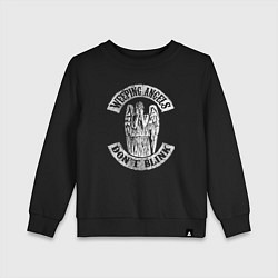 Свитшот хлопковый детский Плачущие ангелы, цвет: черный