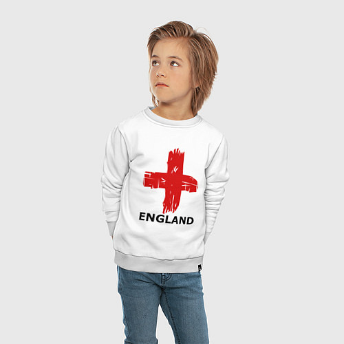 Детский свитшот England flag / Белый – фото 4