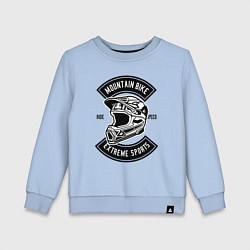 Свитшот хлопковый детский Mountain bike helmet, цвет: мягкое небо