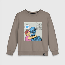 Свитшот хлопковый детский Гуманизм, цвет: утренний латте
