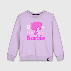Свитшот хлопковый детский Логотип Барби объемный, цвет: лаванда