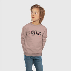 Свитшот хлопковый детский Brooklyn, BKLYN, цвет: пыльно-розовый — фото 2