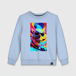 Свитшот хлопковый детский Cool skull - pop art, цвет: мягкое небо