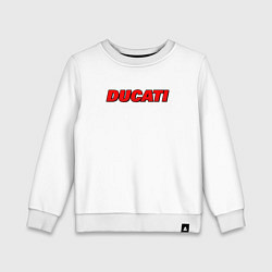 Свитшот хлопковый детский Ducati - красный градиент, цвет: белый