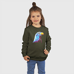Свитшот хлопковый детский Орел WPAP, цвет: хаки — фото 2