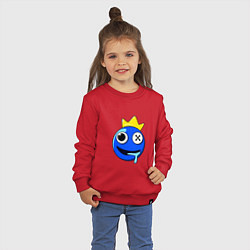 Свитшот хлопковый детский Радужные друзья Синий голова, цвет: красный — фото 2