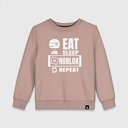 Свитшот хлопковый детский Роблокс на повторе, цвет: пыльно-розовый