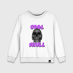 Свитшот хлопковый детский Cool Skull, цвет: белый