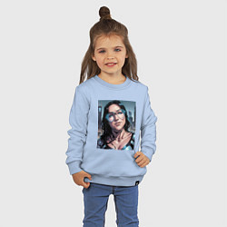 Свитшот хлопковый детский Вольная девица, цвет: мягкое небо — фото 2