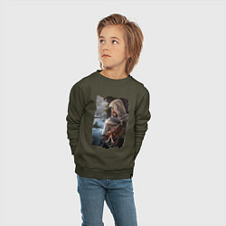 Свитшот хлопковый детский Assassins Creed Mirage Асасин Крид Мираж, цвет: хаки — фото 2
