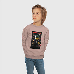 Свитшот хлопковый детский Roblox man game, цвет: пыльно-розовый — фото 2