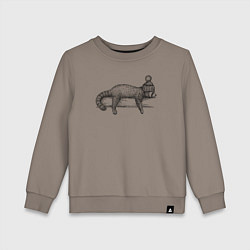 Свитшот хлопковый детский Рыжая панда отдыхает, цвет: утренний латте