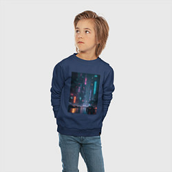 Свитшот хлопковый детский Cyberpank, цвет: тёмно-синий — фото 2