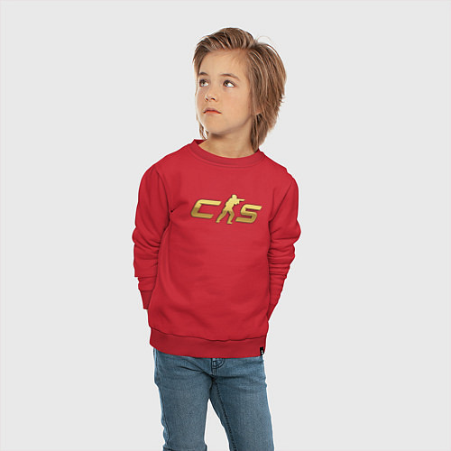 Детский свитшот CS 2 gold logo / Красный – фото 4